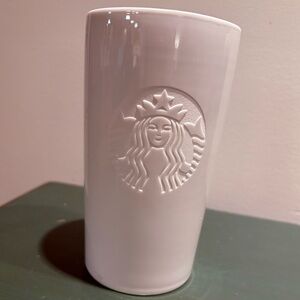 Starbucks Embossed White Ceramic Mug